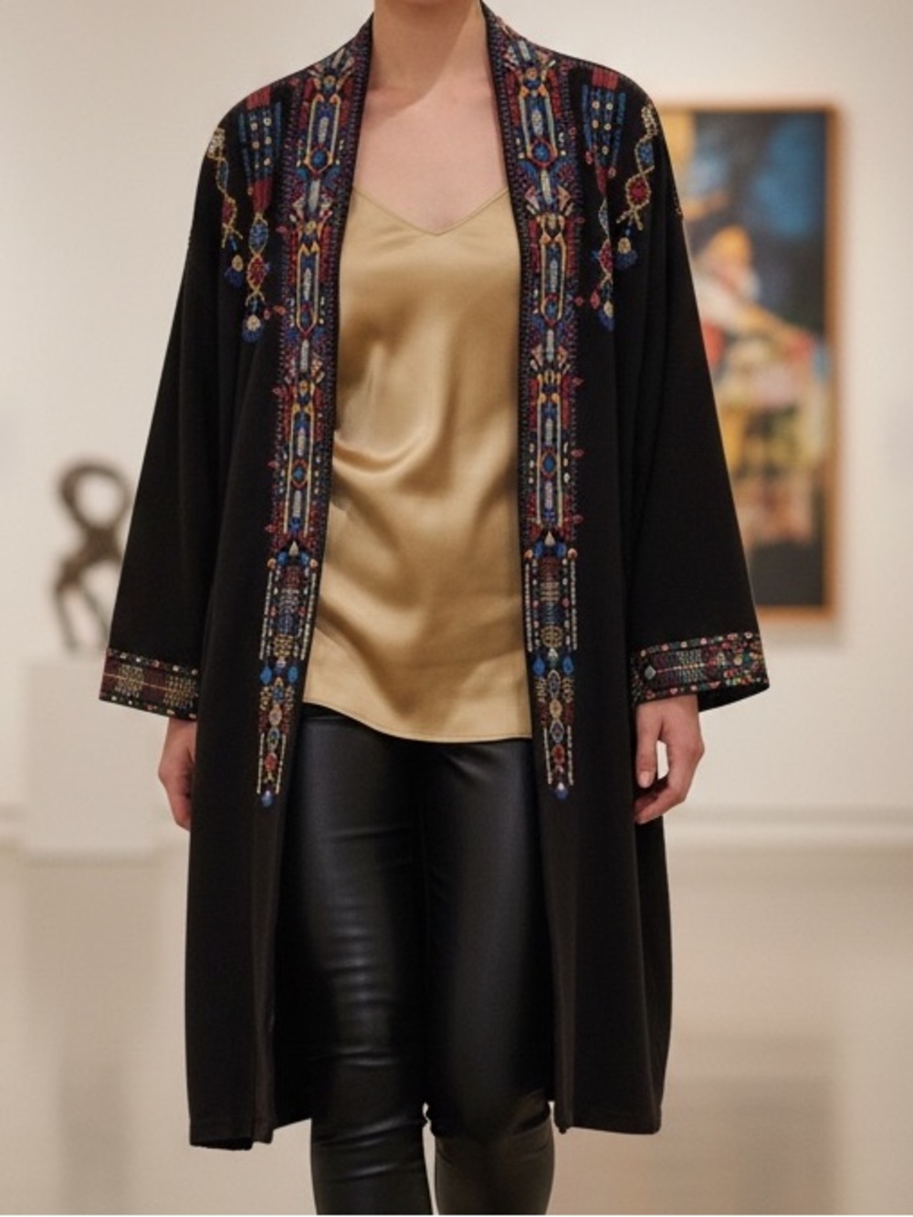 Johnny Was Cardigan Embroidered Sundance Style BOHO Luxe Artisan Festival Artsy